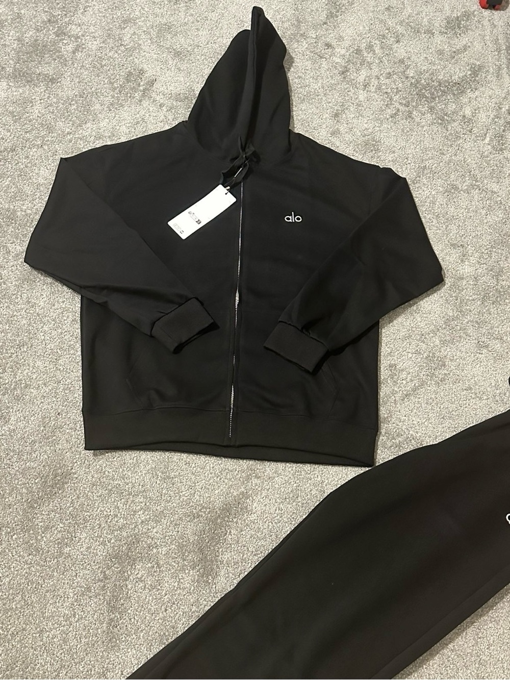 ALO Yoga Men's Black Full-Zip Hoodie